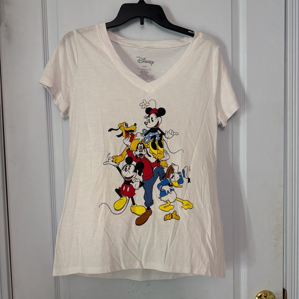 Disney Women's Cream Tee with Iconic Characters